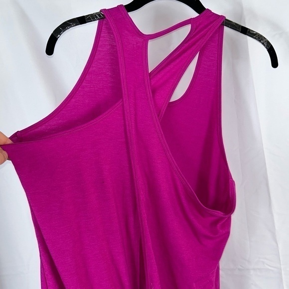 Athleta Tank Top Essence Tie Back Crewneck Pullover Cross Racerback Sleeveless - Picture 12 of 15